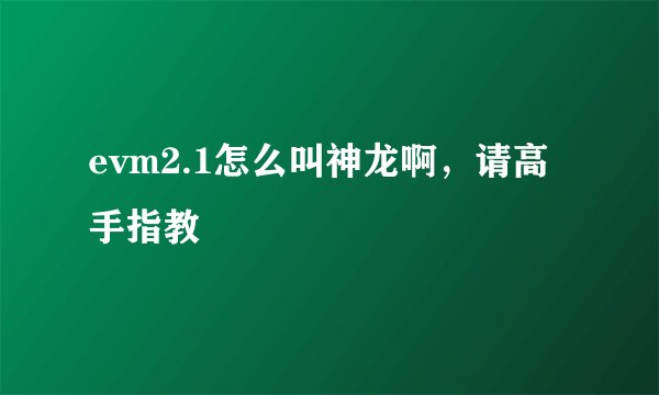 evm2.1怎么叫神龙啊，请高手指教