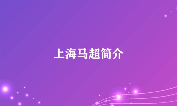 上海马超简介