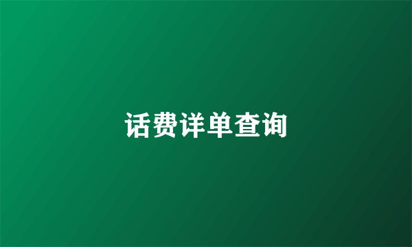 话费详单查询