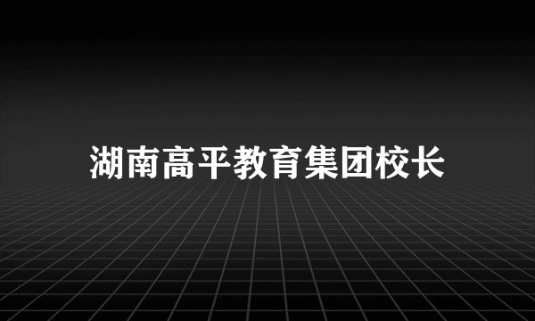 湖南高平教育集团校长