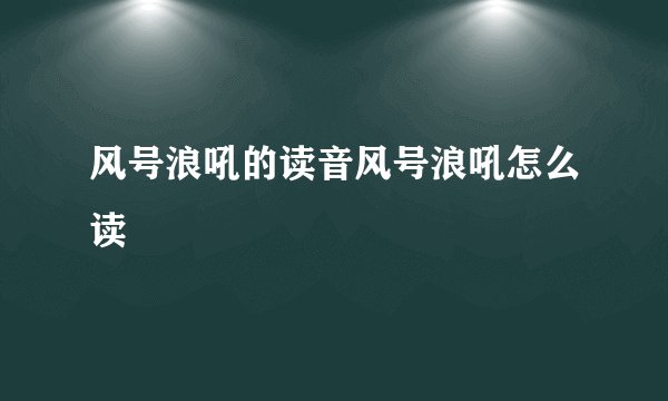 风号浪吼的读音风号浪吼怎么读