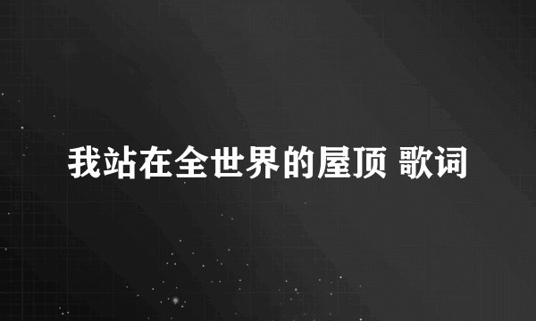 我站在全世界的屋顶 歌词