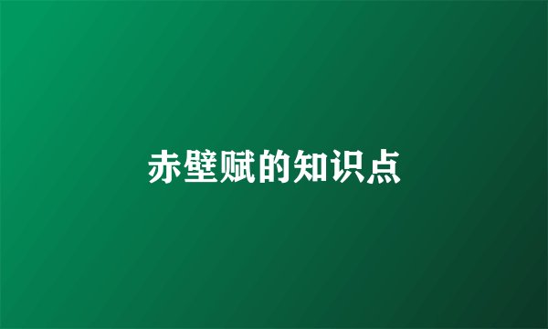 赤壁赋的知识点