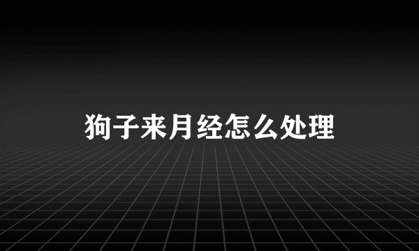 狗子来月经怎么处理