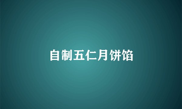 自制五仁月饼馅