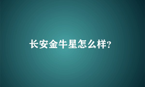 长安金牛星怎么样？