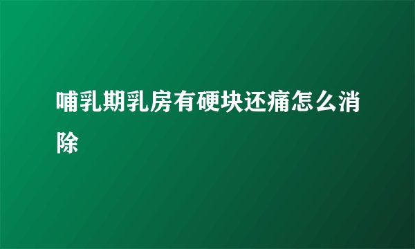 哺乳期乳房有硬块还痛怎么消除