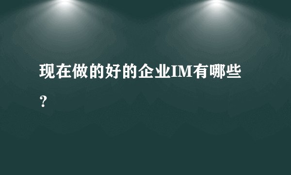 现在做的好的企业IM有哪些？