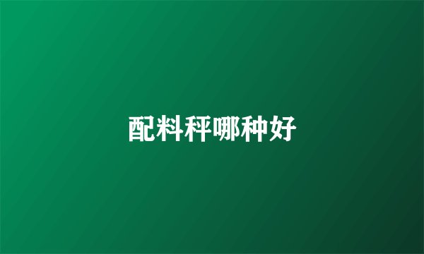 配料秤哪种好