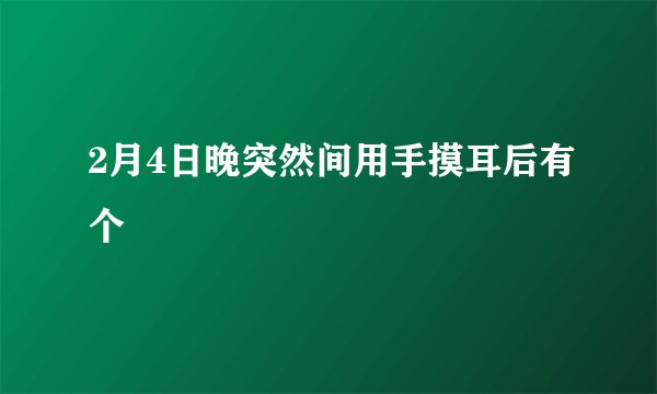 2月4日晚突然间用手摸耳后有个