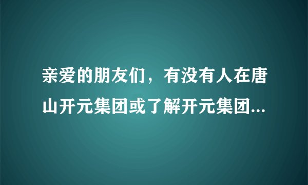 亲爱的朋友们，有没有人在唐山开元集团或了解开元集团的给介绍一下吧，最主要的是在哪里自己是否能学到很