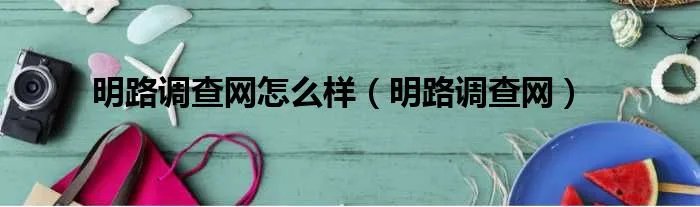 明路调查网怎么样（明路调查网）