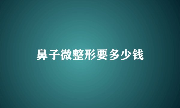 鼻子微整形要多少钱