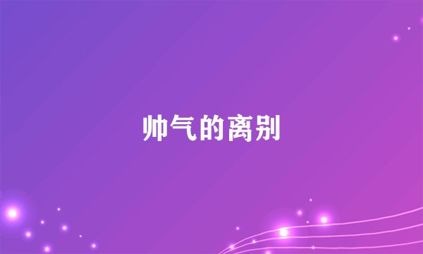 帅气的离别