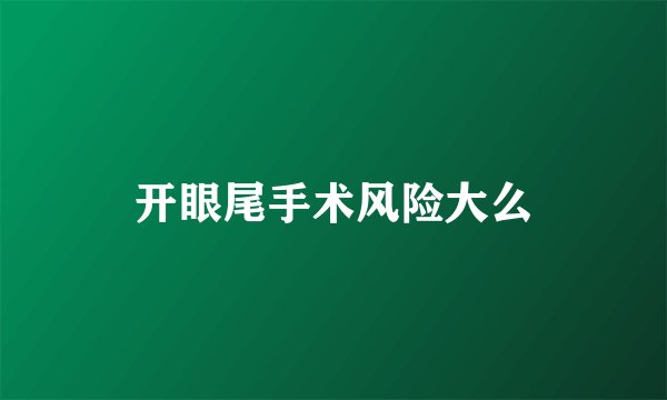开眼尾手术风险大么