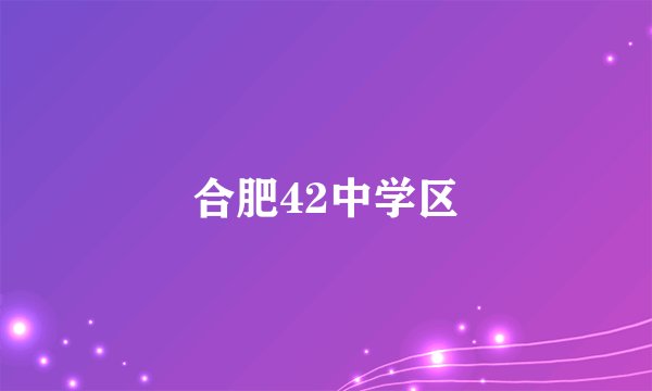 合肥42中学区