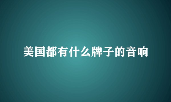 美国都有什么牌子的音响