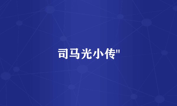 司马光小传