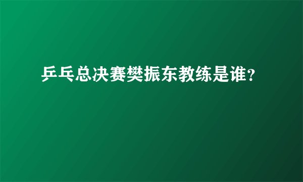 乒乓总决赛樊振东教练是谁？