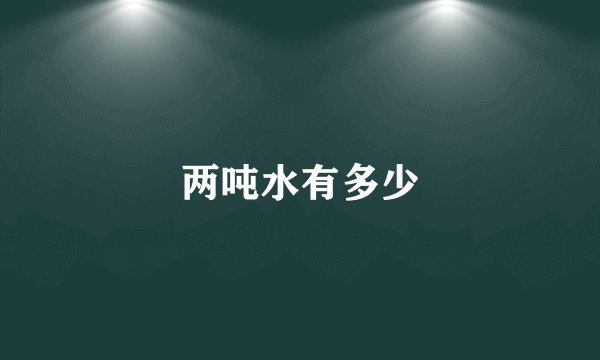 两吨水有多少