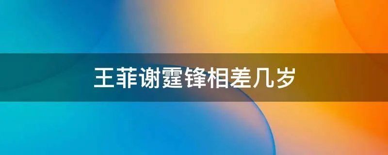 王菲谢霆锋相差几岁