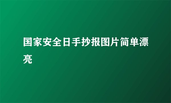 国家安全日手抄报图片简单漂亮