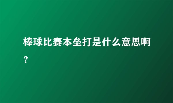 棒球比赛本垒打是什么意思啊?