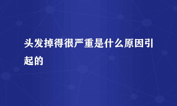 头发掉得很严重是什么原因引起的