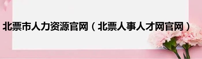 北票市人力资源官网(北票人事人才网官网)