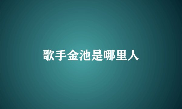 歌手金池是哪里人