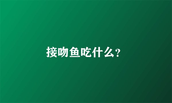 接吻鱼吃什么？
