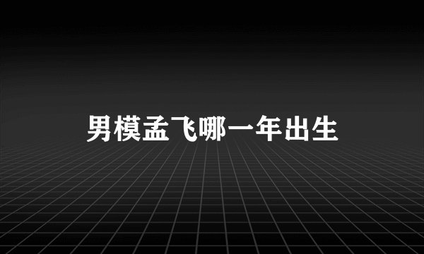 男模孟飞哪一年出生