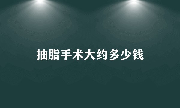 抽脂手术大约多少钱
