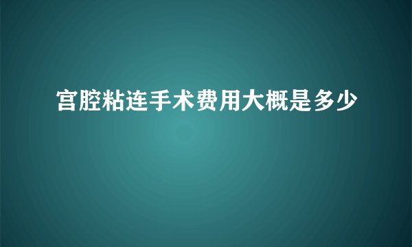 宫腔粘连手术费用大概是多少