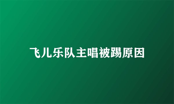 飞儿乐队主唱被踢原因