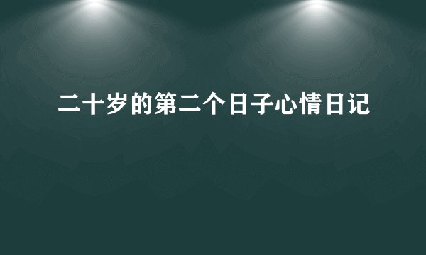 二十岁的第二个日子心情日记
