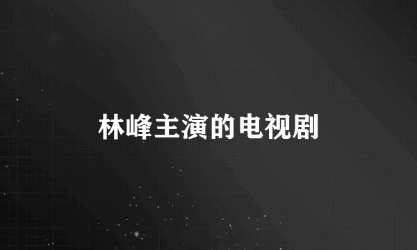 林峰主演的电视剧