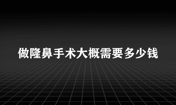 做隆鼻手术大概需要多少钱