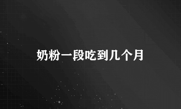 奶粉一段吃到几个月