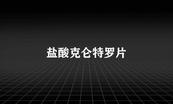 盐酸克仑特罗片