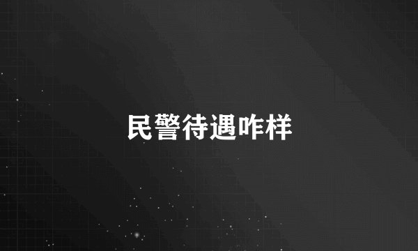 民警待遇咋样