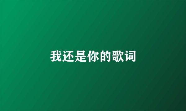 我还是你的歌词