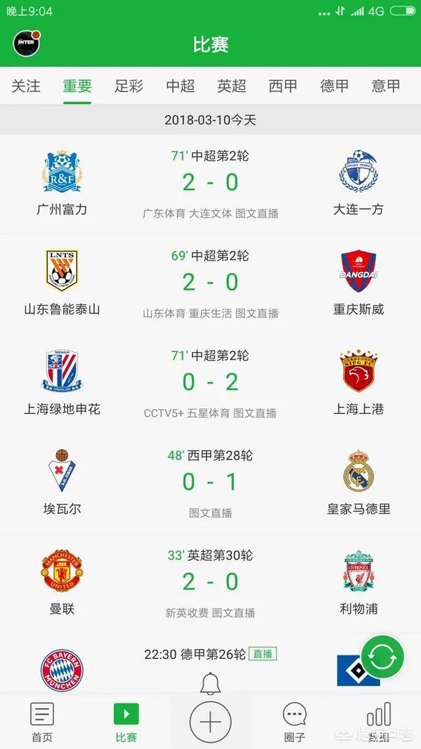 哪个台转播中超?