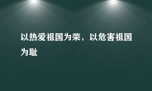 以热爱祖国为荣，以危害祖国为耻