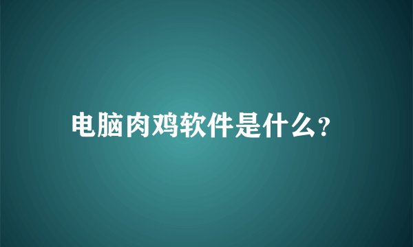 电脑肉鸡软件是什么？