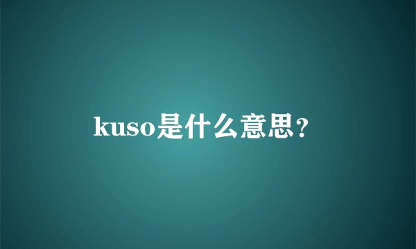 kuso是什么意思？