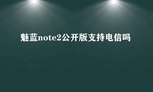魅蓝note2公开版支持电信吗