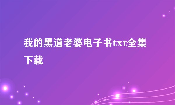 我的黑道老婆电子书txt全集下载