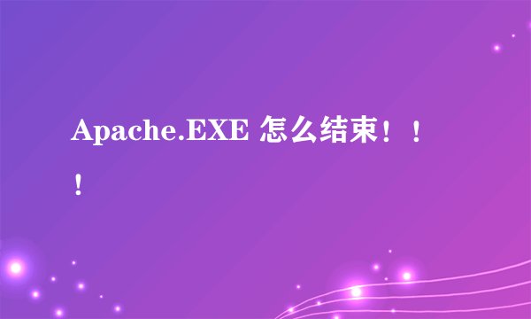 Apache.EXE 怎么结束！！！