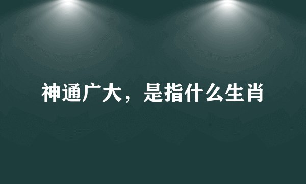 神通广大，是指什么生肖
